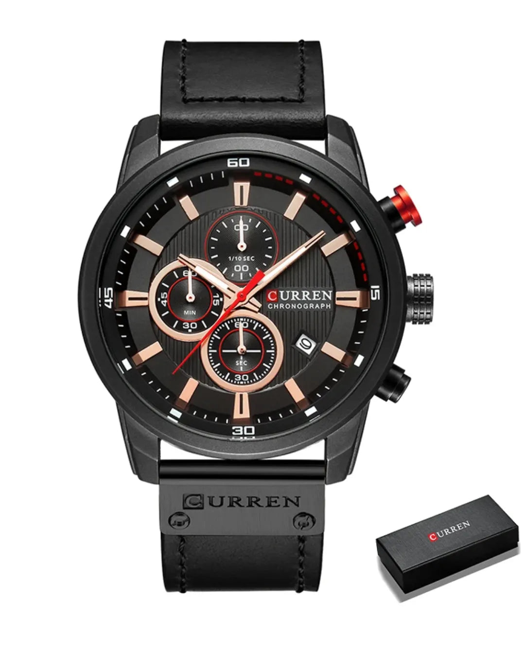 Relógio Masculino Marron Pulseira de Couro Rivegran brown 40mm