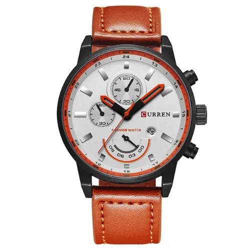 Relógio Masculino Pulseira de Couro Vintruos Marrom