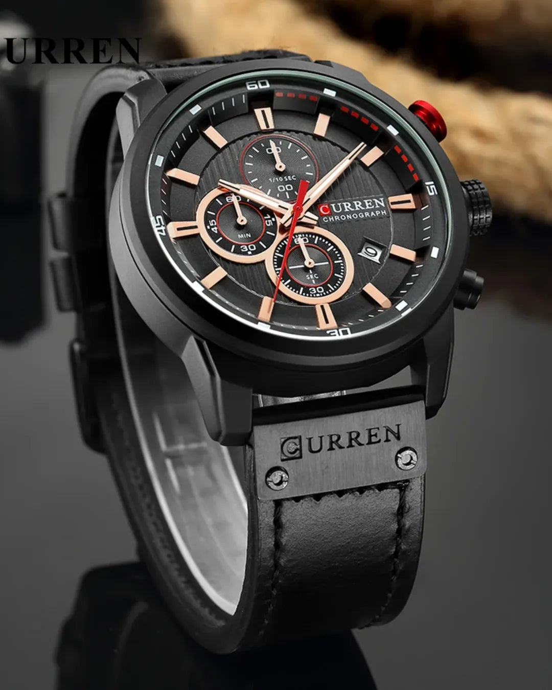 Relógio Masculino Marron Pulseira de Couro Rivegran brown 40mm