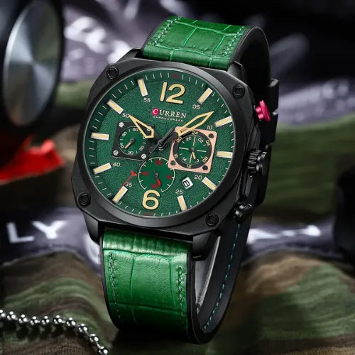 Relógio masculino de Pulseira de couro triaton flect Cinza