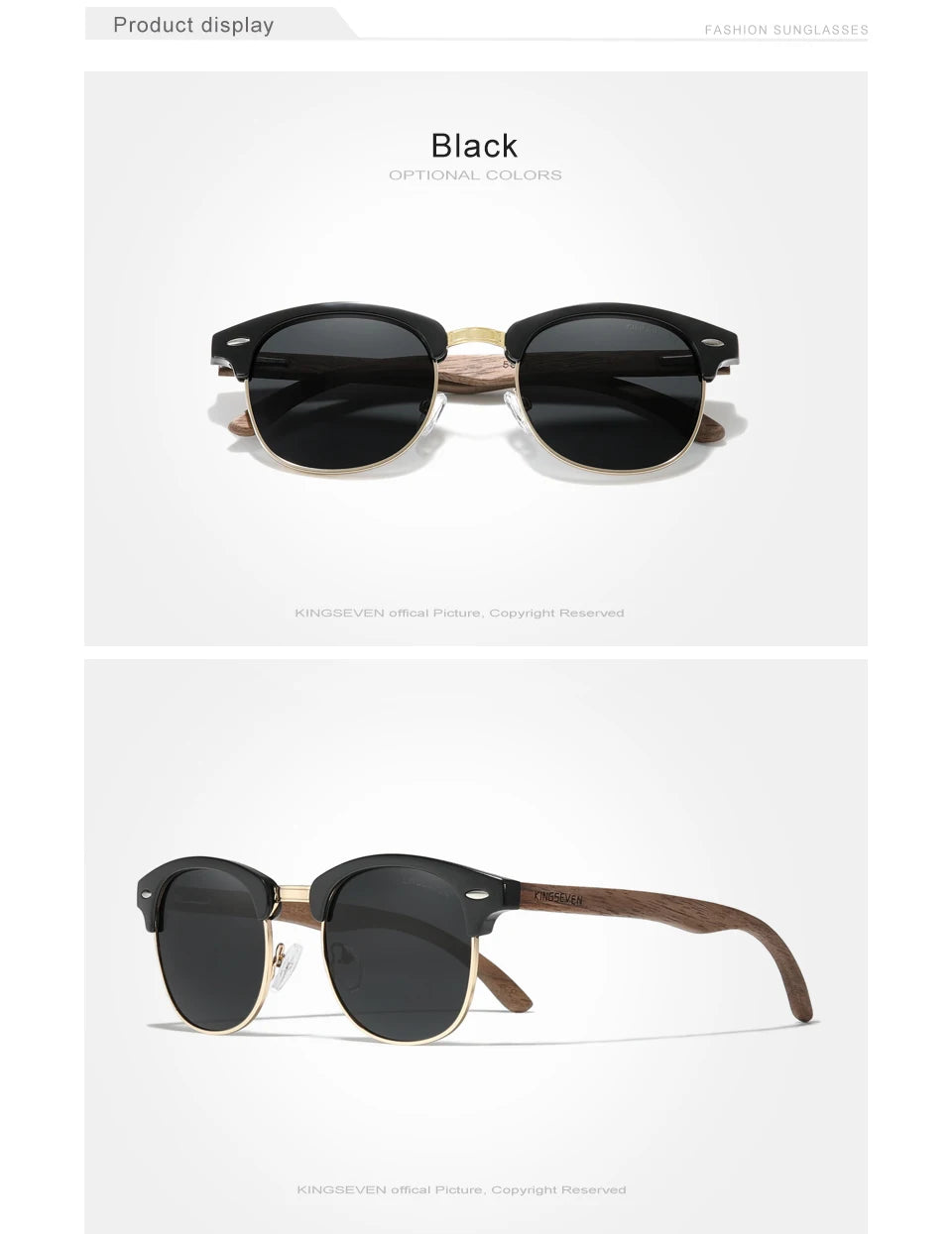 Óculos de sol Clássico Redondo Cooper Black