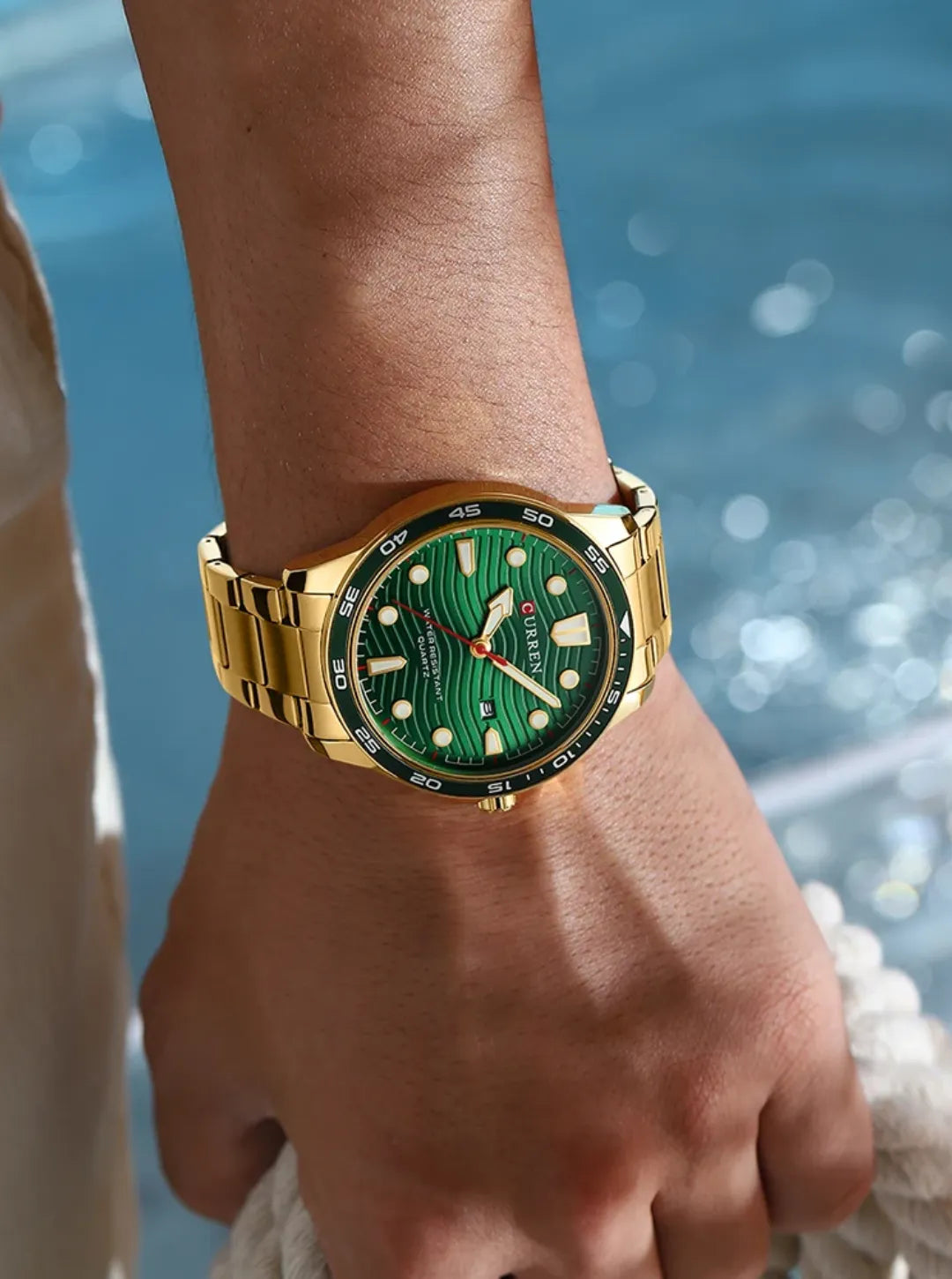 Relógio Masculino pulseira prata Freimolt Clou fundo preto 40mm