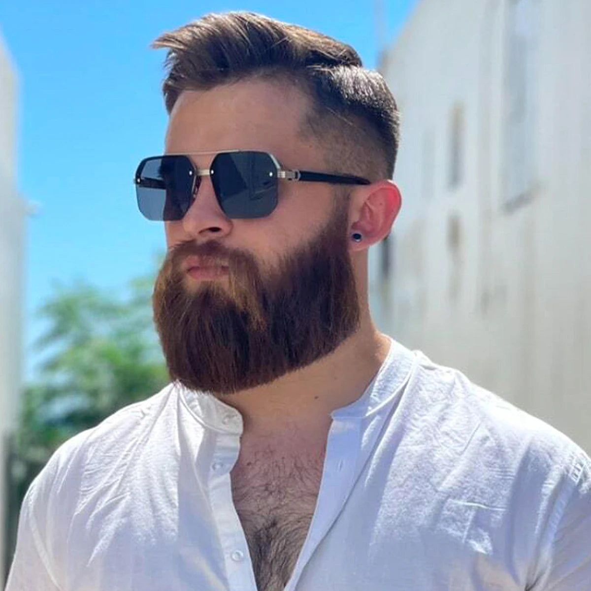 Óculos de Sol Masculino Hexagonal TalkShell Clássico