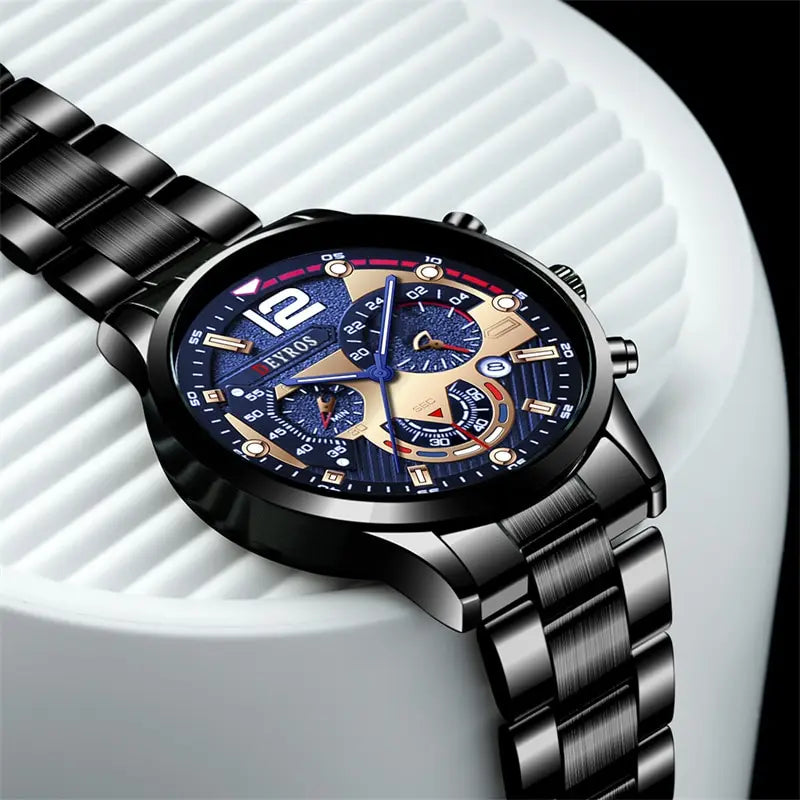Relógio Masculino Preto Deyros Stylish Black Hill 40mm