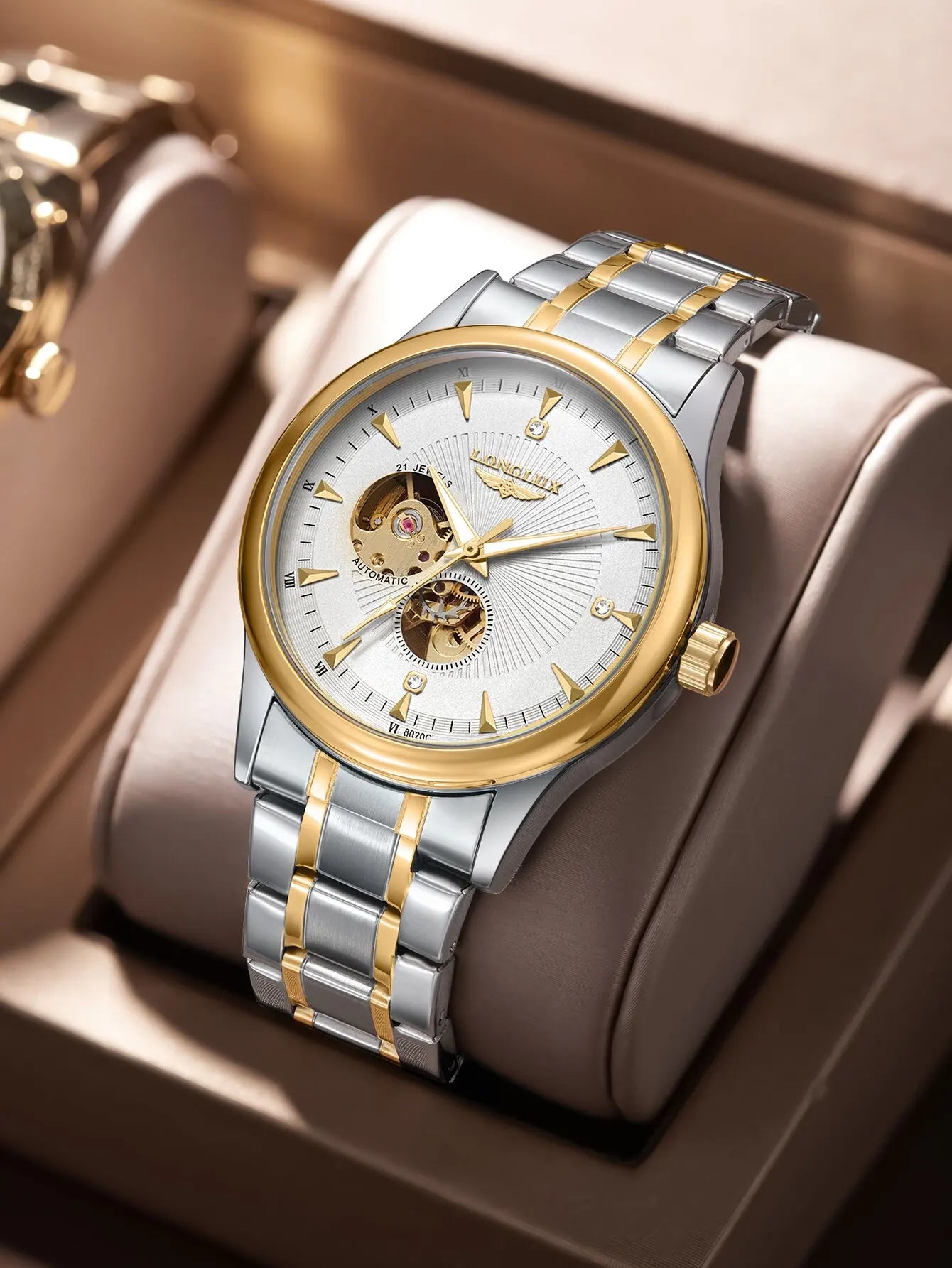 Relógio masculino Classic Longlux Daytona Gold 40mm