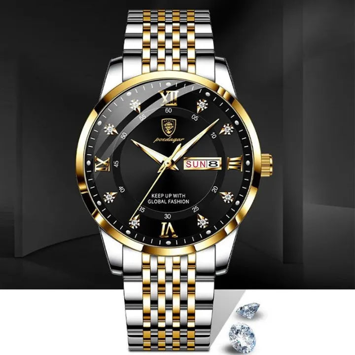 Relógio Masculino Podegar Premium Luxo de Aço Inoxidável + Brinde (Exclusivo).