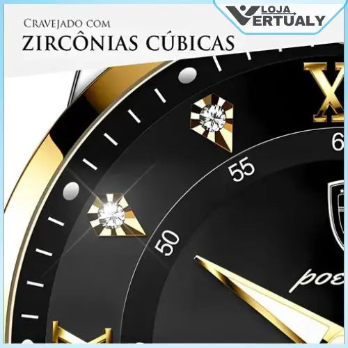 Relógio Masculino Podegar Premium Luxo de Aço Inoxidável + Brinde (Exclusivo).