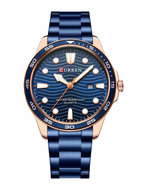 Relógio Masculino pulseira prata Freimolt Clou fundo preto 40mm