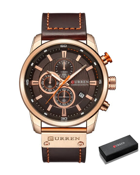 Relógio Masculino Marron Pulseira de Couro Rivegran brown 40mm
