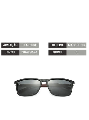 Óculos de Sol Masculino Quadrado Smolke Black