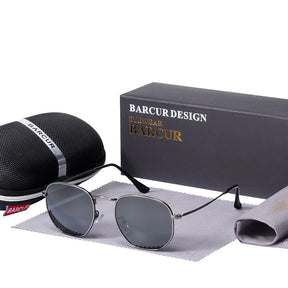 Óculos de sol refletivos Barcur hexagonal Smith Black