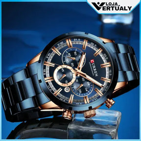 Relógio Masculino Curren Pulseira de Aço.