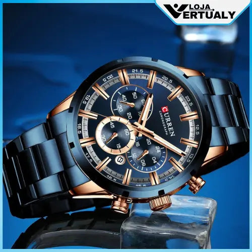 Relógio Masculino Curren Pulseira de Aço.
