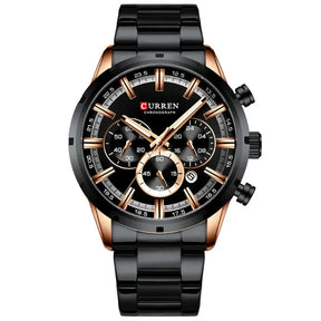 Relógio Masculino Pulseira Preta Curren Harlem Silver 40mm.
