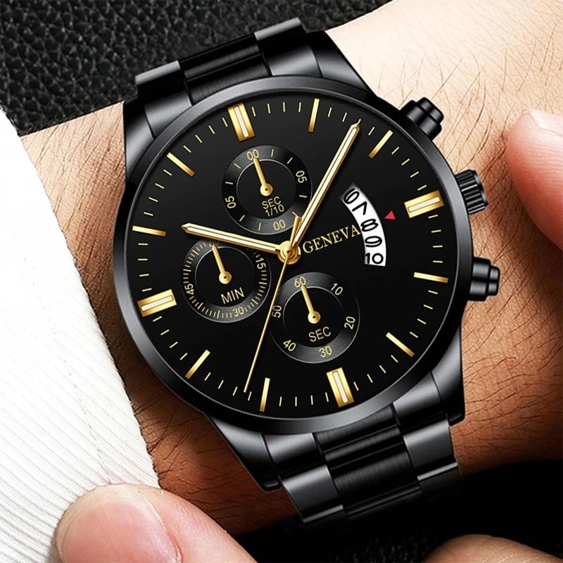 Relógio masculino Preto Geneva 40mm