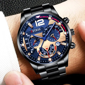 Relógio Masculino Preto Deyros Stylish Black Hill 40mm