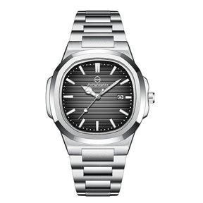 Relógio Masculino Pulseira Prata Presidentti Blue Silver 40mm