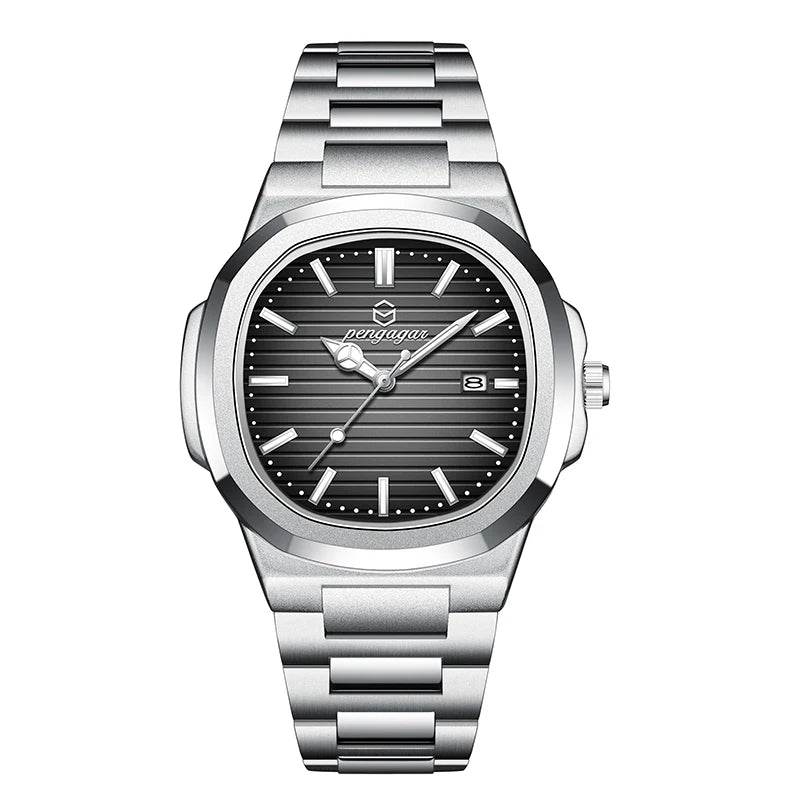 Relógio Masculino Pulseira Prata Presidentti Blue Silver 40mm