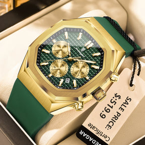Relógio Masculino Casual Sherlock Gun Blue Gold 42mm