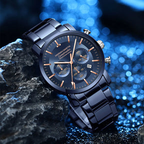 Relógio Masculino de pulso Azul Hannah Martin Full Black 40mm
