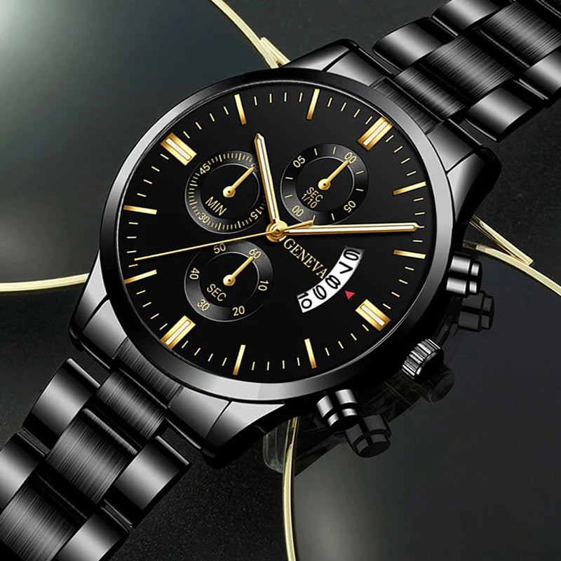 Relógio masculino Preto Geneva 40mm