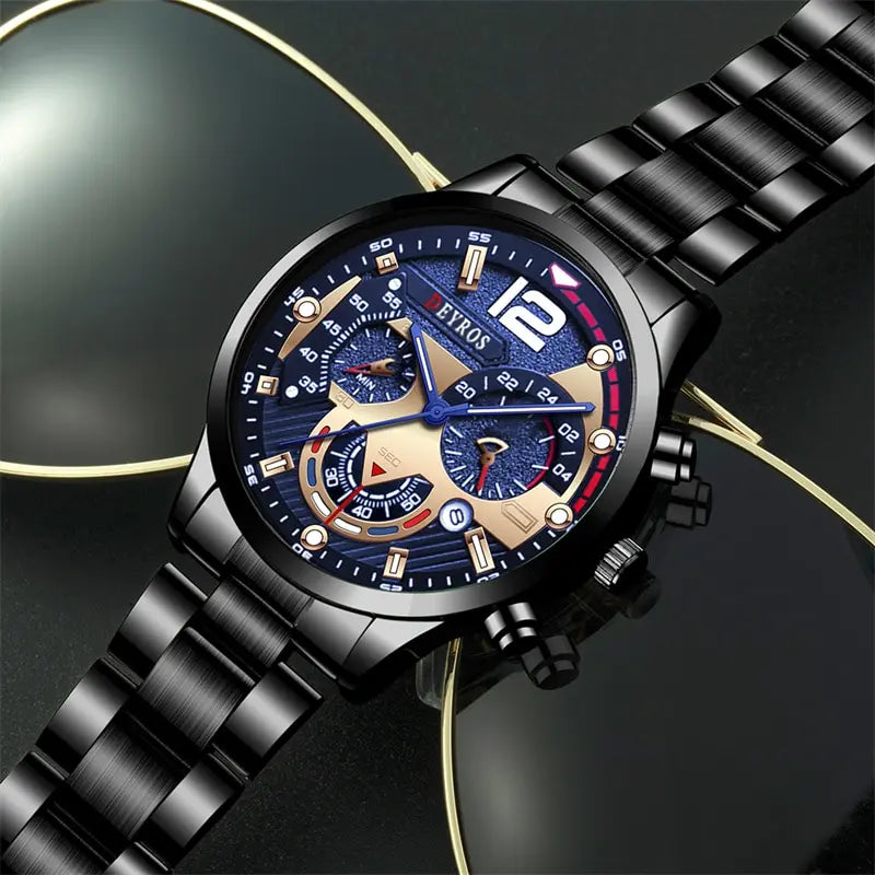 Relógio Masculino Preto Deyros Stylish Black Hill 40mm