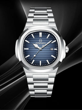 Relógio Masculino Pulseira Prata Presidentti Blue Silver 40mm