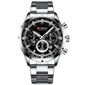 Relógio Masculino Pulseira Preta Curren Harlem Silver 40mm.