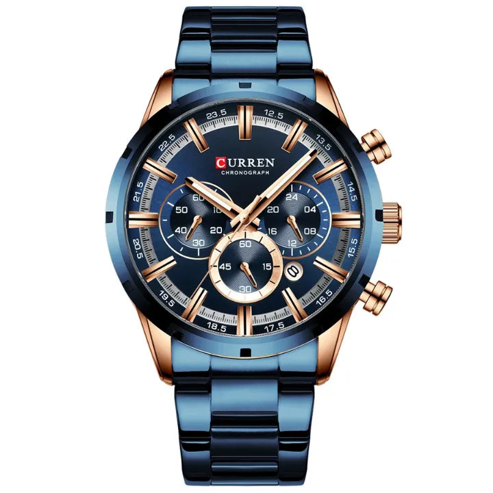 Relógio Masculino Pulseira Preta Curren Harlem Silver 40mm.