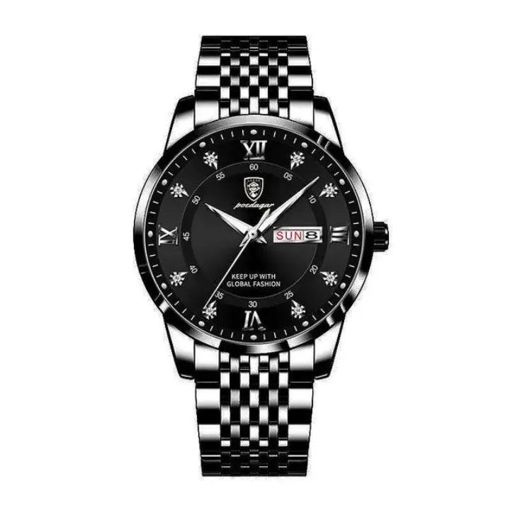 Relógio Masculino Podegar Premium Luxo de Aço Inoxidável + Brinde (Exclusivo).