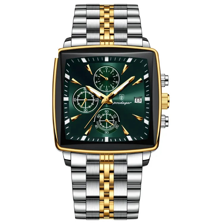 Relógio de Pulso Masculino Quadrado Podegar Elegancy Esporte Luminoso.